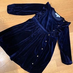 Peode Navy Girls Velour Dress size 5